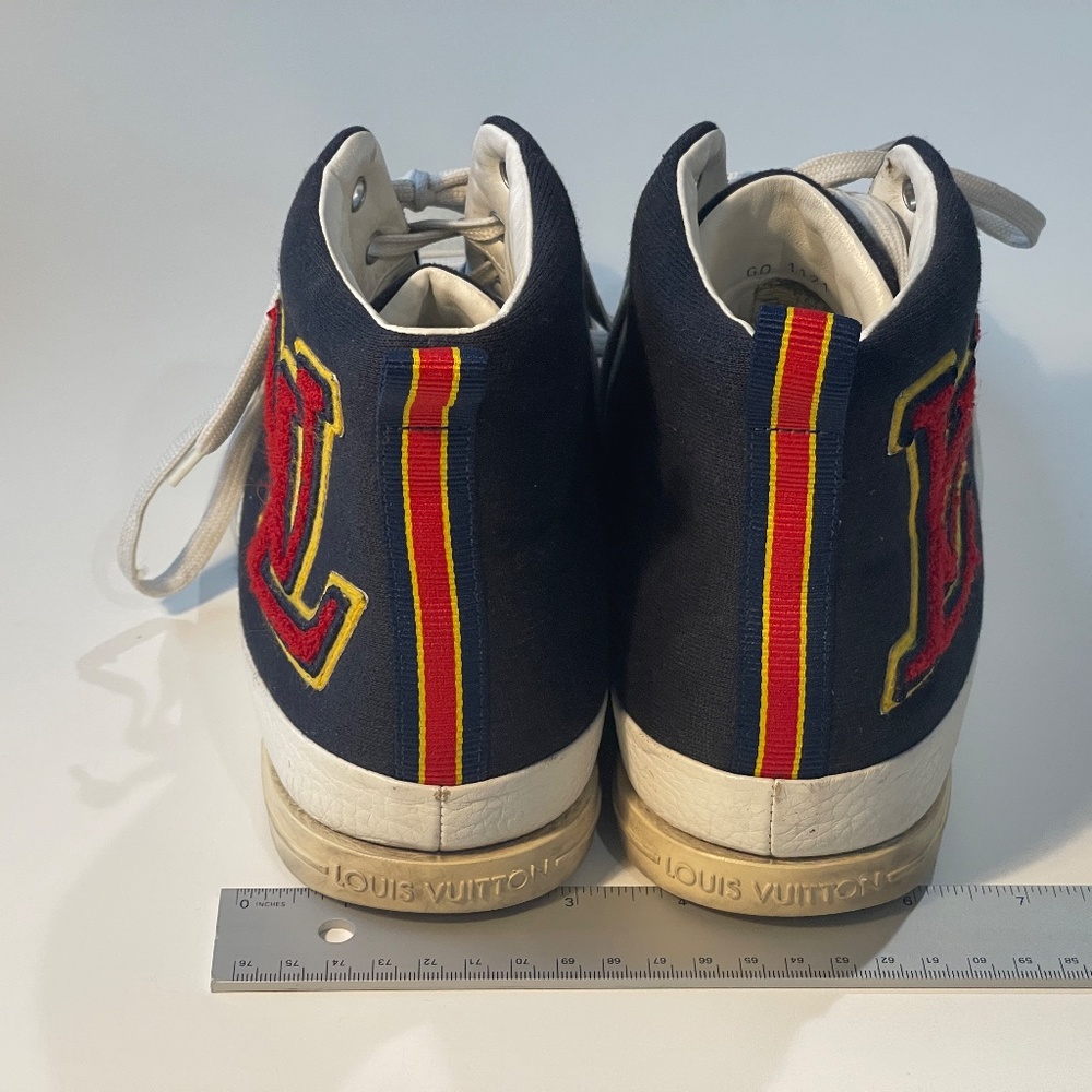Louis Vuitton Men's Suede / Leather High–Top Sneakers Size 8.5 / 10 U.S. - Picture 5 of 10